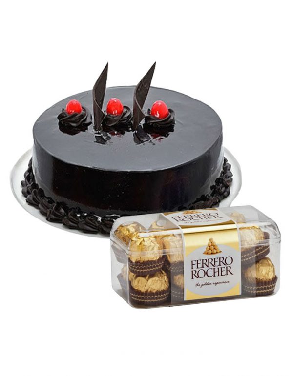 16PC FERRERO ROCHER AND DARK CHOCOLATE CAKE