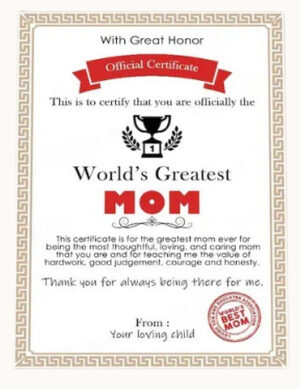 World Best Mom Ever Award